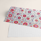 Kermina Suzani Uzbekistan Embroidery Print Wrapping Paper Gallery Image 2