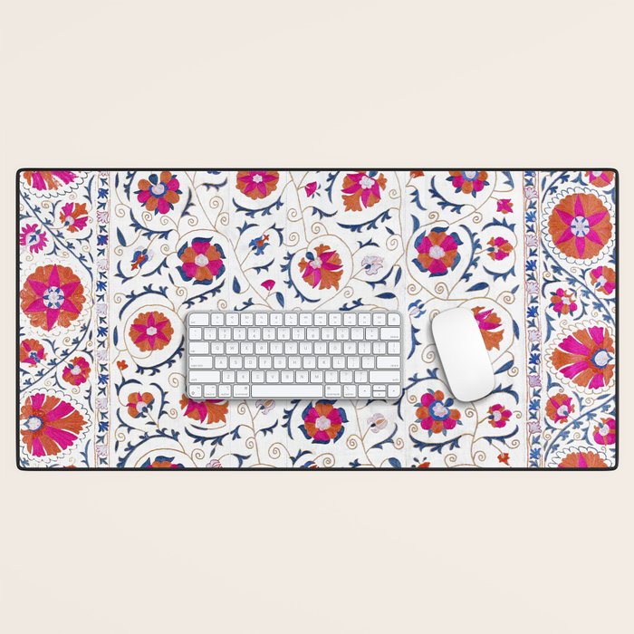 Kermina Suzani Uzbekistan Embroidery Print Desk Mat Gallery Image 1