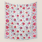 Kermina Suzani Uzbekistan Embroidery Print Wall Tapestry Gallery Image 4
