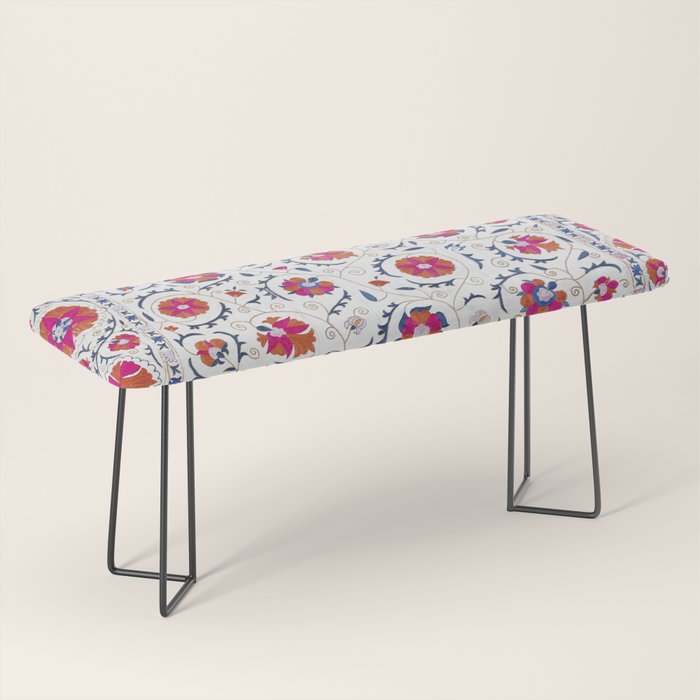 Kermina Suzani Uzbekistan Embroidery Print Bench Gallery Image 1