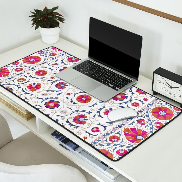 Kermina Suzani Uzbekistan Embroidery Print Desk Mat Gallery Image 2