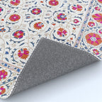 Kermina Suzani Uzbekistan Embroidery Print Rug Gallery Image 4