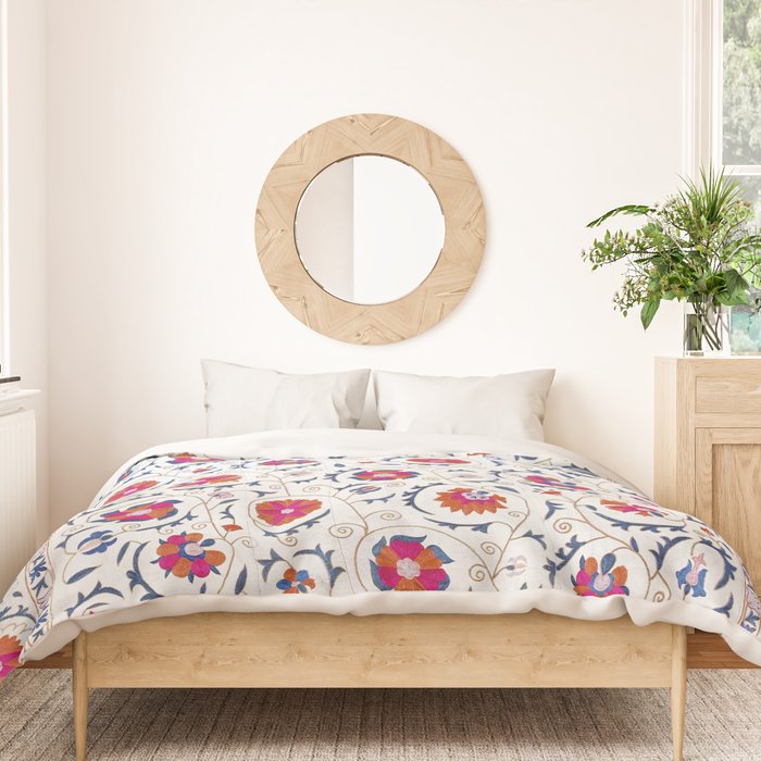 Kermina Suzani Uzbekistan Embroidery Print Duvet Cover Gallery Image 3