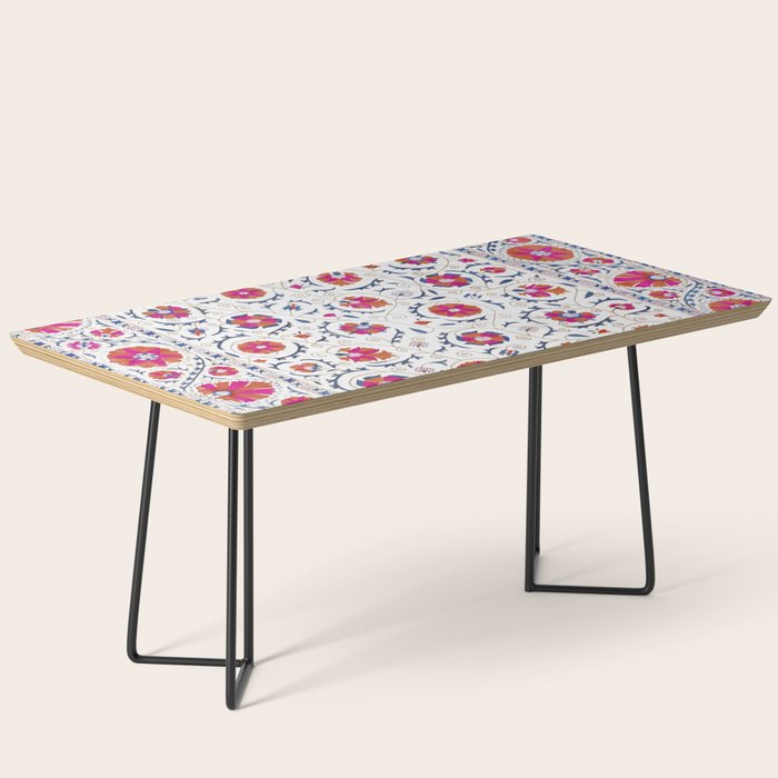 Kermina Suzani Uzbekistan Embroidery Print Coffee Table Gallery Image 1