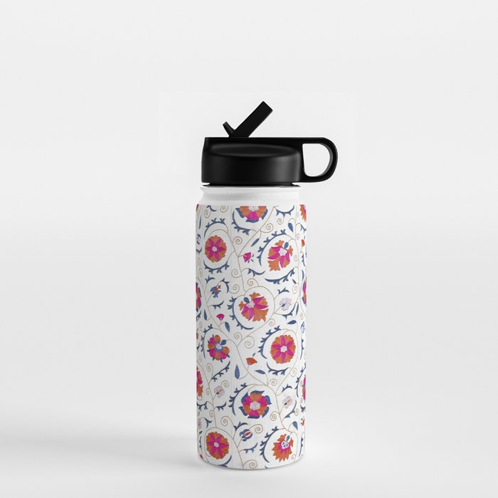 Kermina Suzani Uzbekistan Embroidery Print Water Bottle Gallery Image 1
