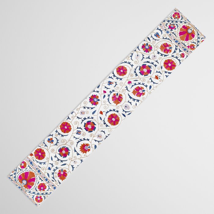 Kermina Suzani Uzbekistan Embroidery Print Table Runner Gallery Image 3