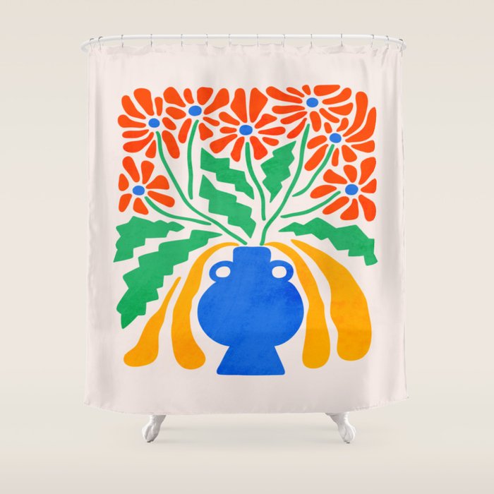 FOLIAGE 001: Hibiscus | Flower Market Shower Curtain Gallery Image 1