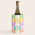 Retro Colorful Butterfly Checkered Pattern Wine Chiller Gallery Image 1