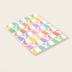 Retro Colorful Butterfly Checkered Pattern Notebook Gallery Image 3