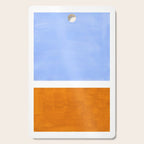 Pastel Royal Blue Yellow ochre Mid Century Modern Abstract Minimalist Rothko Color Field Squares Cutting Board Gallery Image 1