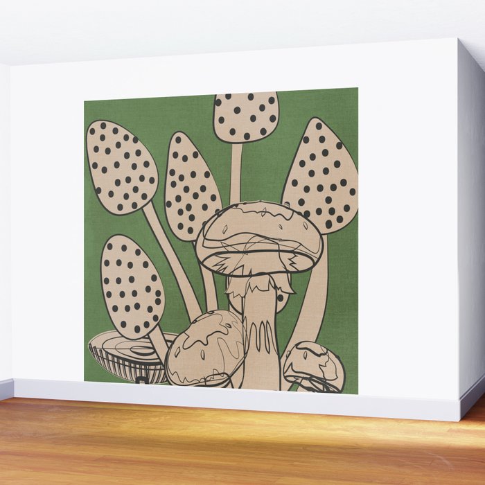Abstract Mushrooms 4 Wall Mural Gallery Image 2