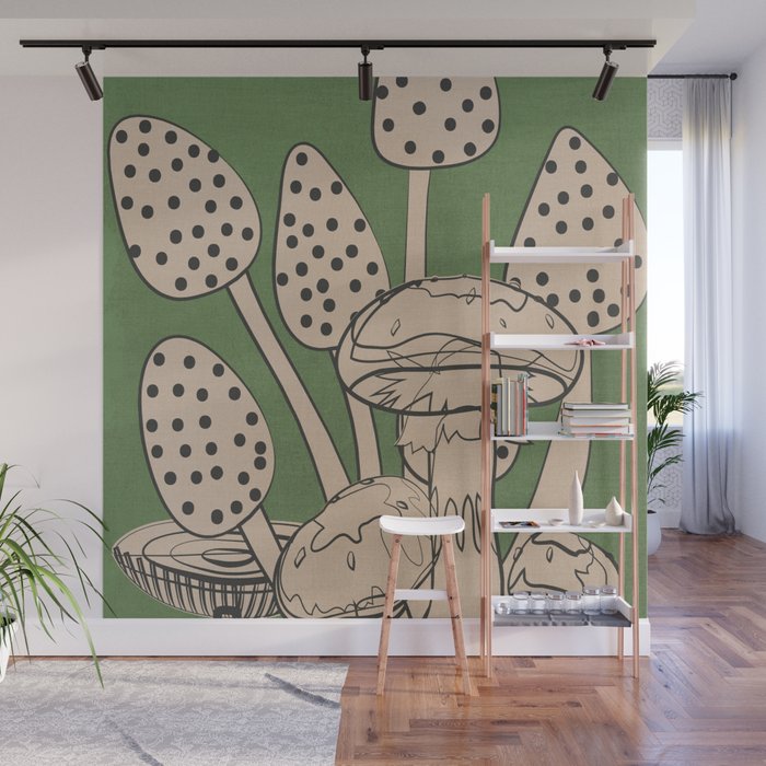 Abstract Mushrooms 4 Wall Mural Gallery Image 1