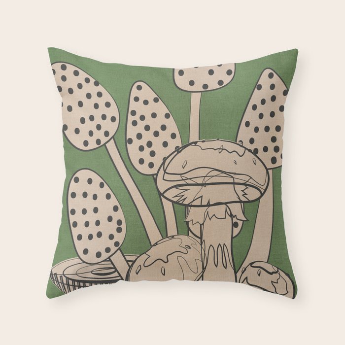 Abstract Mushrooms 4 Throw Pillow Gallery Image 1