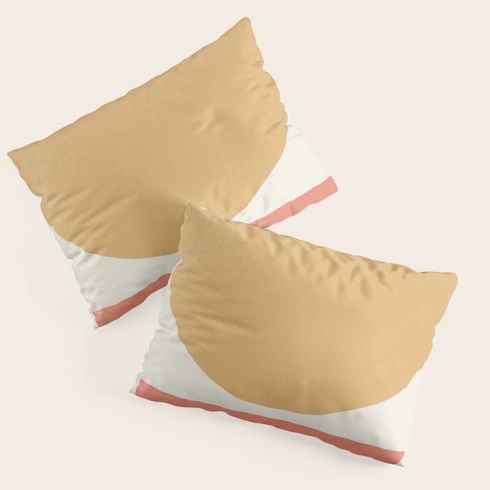 Geometric Balance - Gold Coral Pillow Sham Gallery Image 1