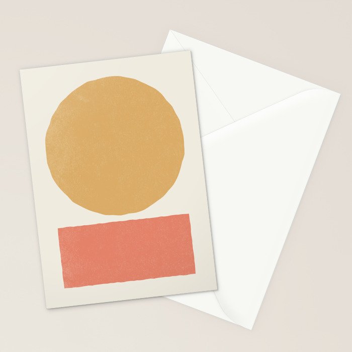 Geometric Balance - Gold Coral Stationery Card Gallery Image 2