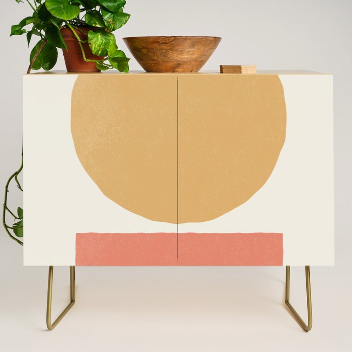 Geometric Balance - Gold Coral Credenza Gallery Image 1