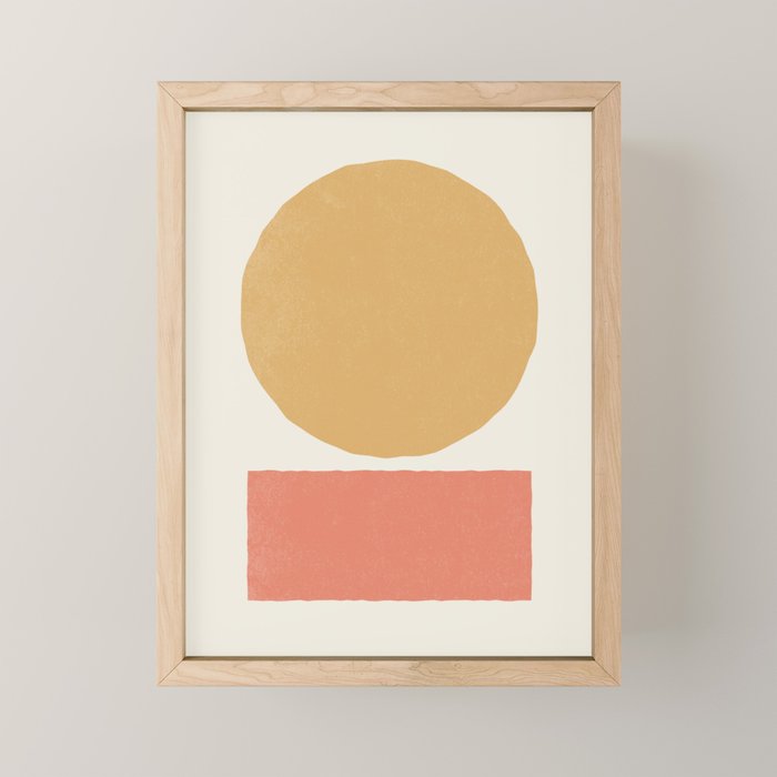 Geometric Balance - Gold Coral Mini Art Print Gallery Image 1