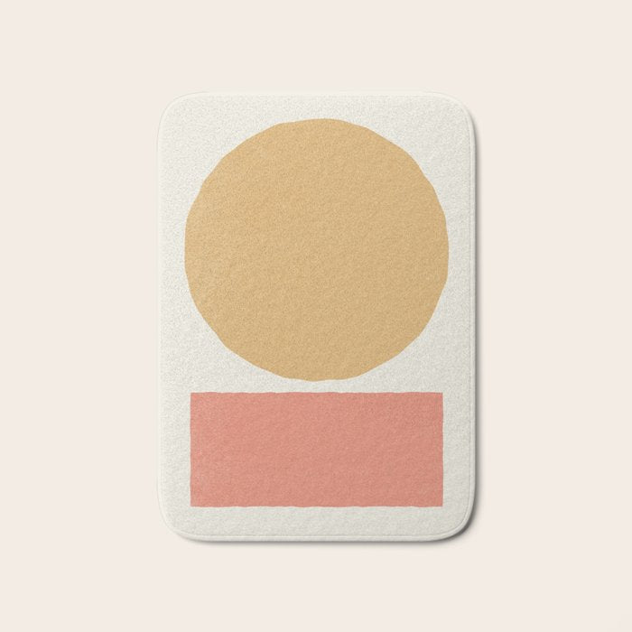 Geometric Balance - Gold Coral Bath Mat Gallery Image 1