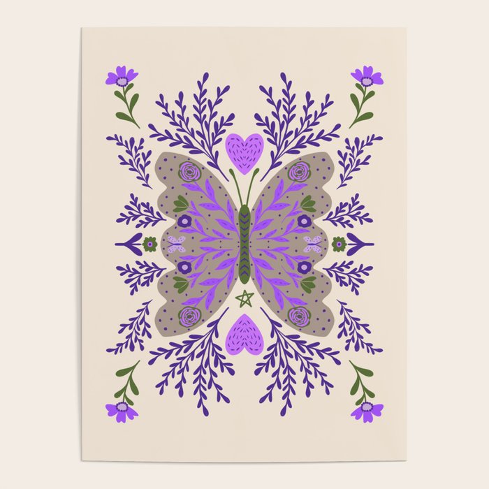 Freedom Butterfly Purple vibe Poster Gallery Image 1