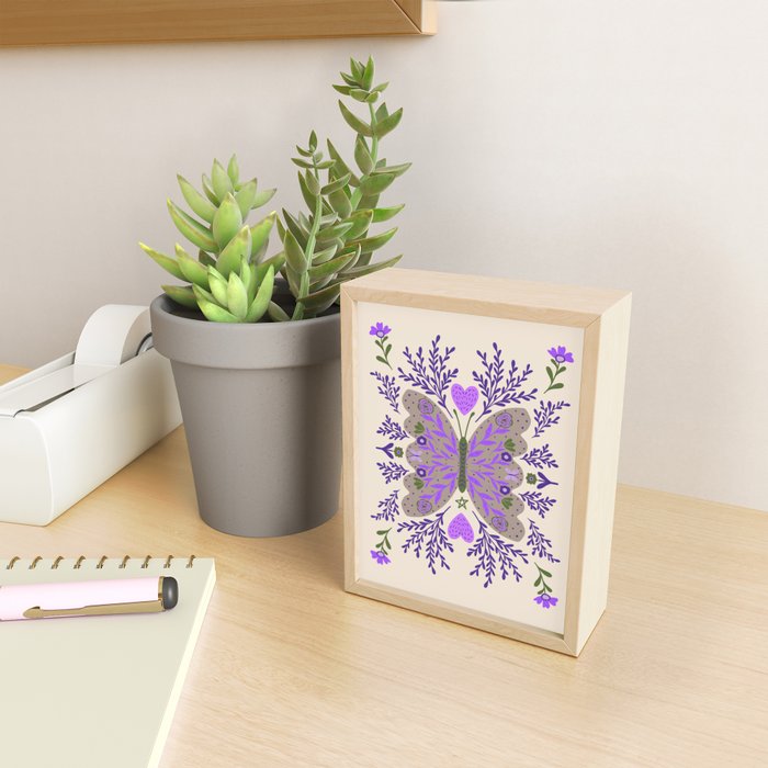 Freedom Butterfly Purple vibe Mini Art Print Gallery Image 2