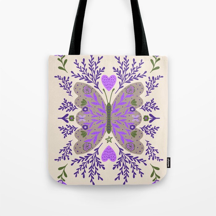 Freedom Butterfly Purple vibe Tote Bag Gallery Image 1