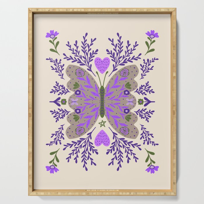 Freedom Butterfly Purple vibe Serving Tray Gallery Image 1