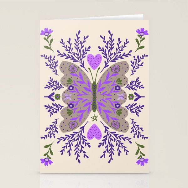 Freedom Butterfly Purple vibe Stationery Card Gallery Image 1