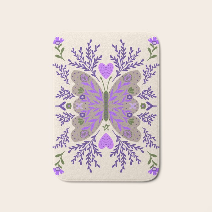 Freedom Butterfly Purple vibe Bath Mat Gallery Image 1