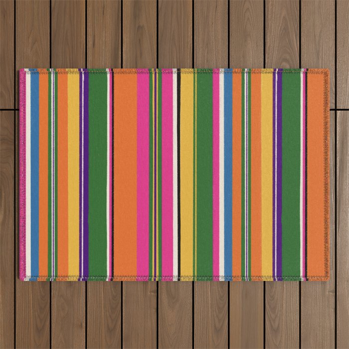 Folk abstract pattern #3 Outdoor Rug Gallery Image 1