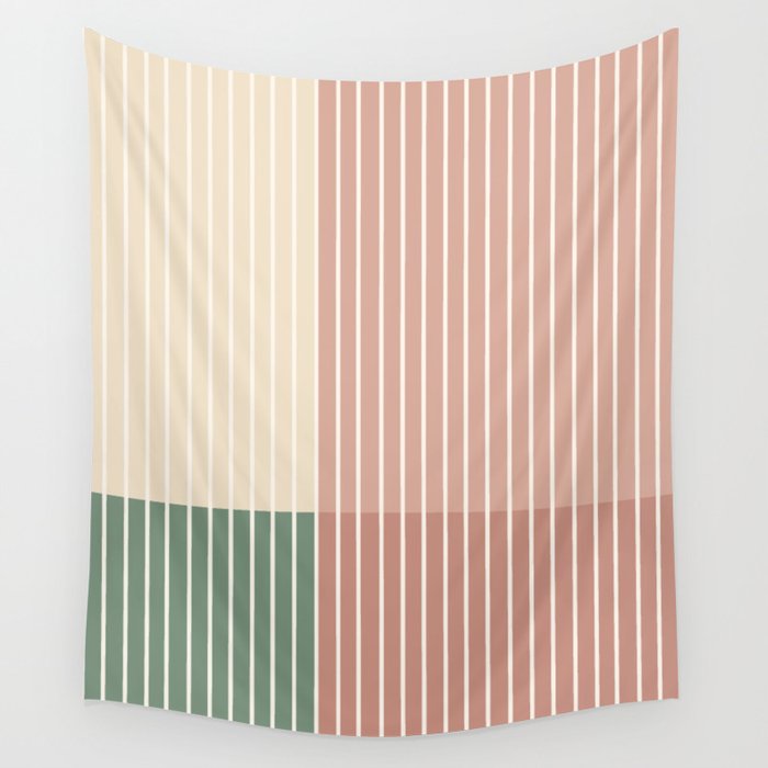 Color Block Line Abstract XXIII Wall Tapestry Gallery Image 1