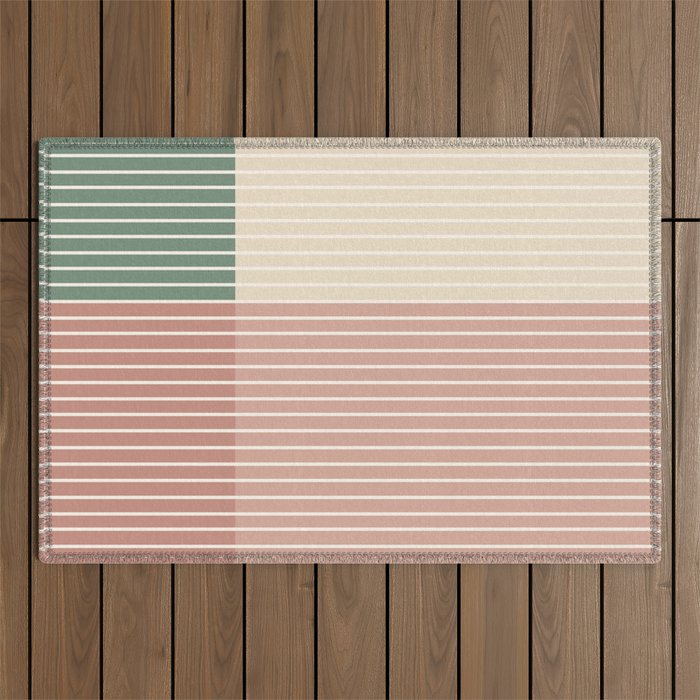 Color Block Line Abstract XXIII Outdoor Rug Gallery Image 1