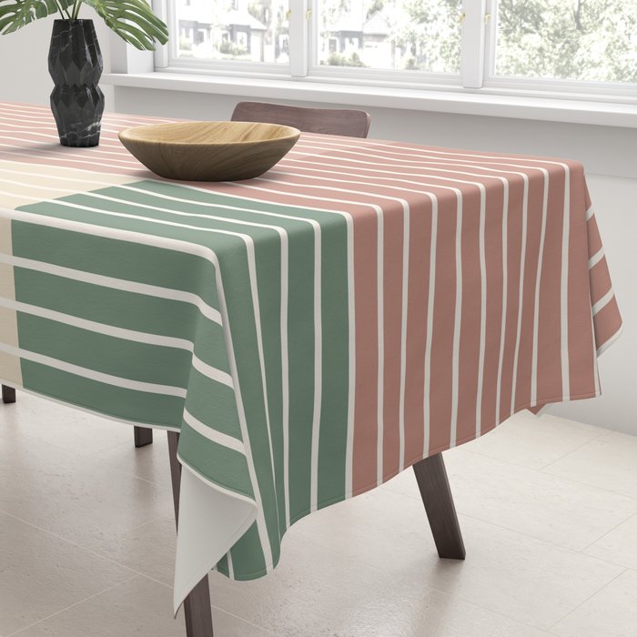 Color Block Line Abstract XXIII Tablecloth Gallery Image 3