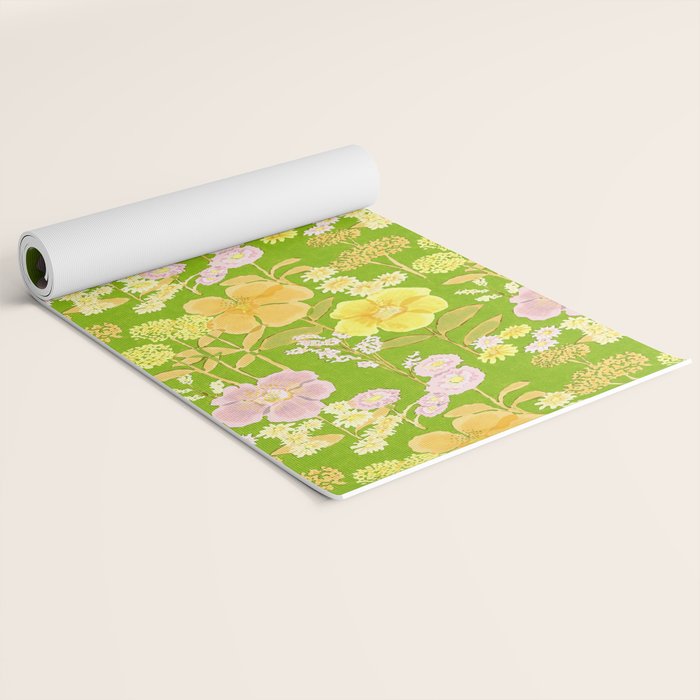 Grandma's Flowers (Green) Yoga Mat Gallery Image 2