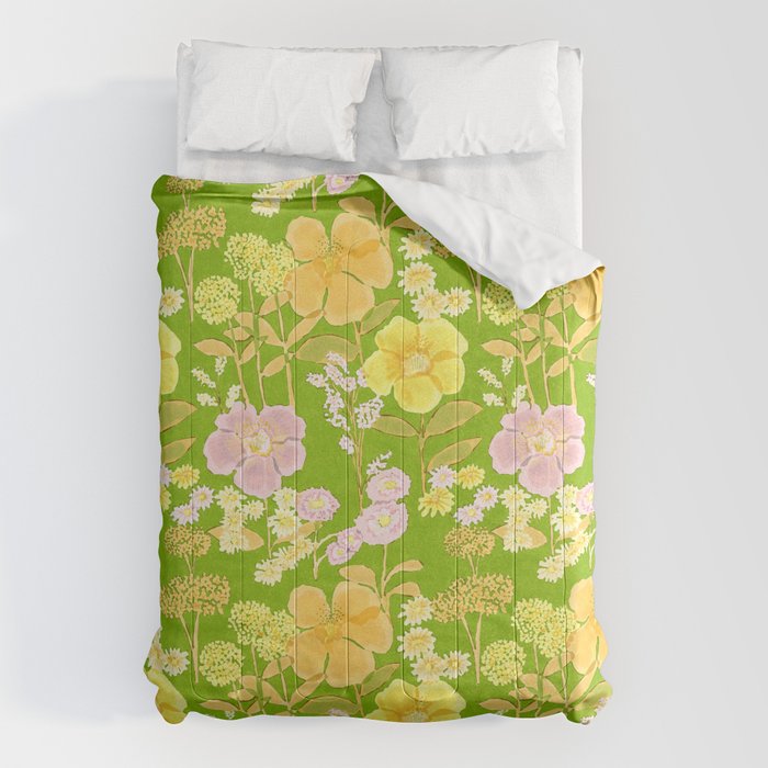Grandma's Flowers (Green) Comforter Gallery Image 1