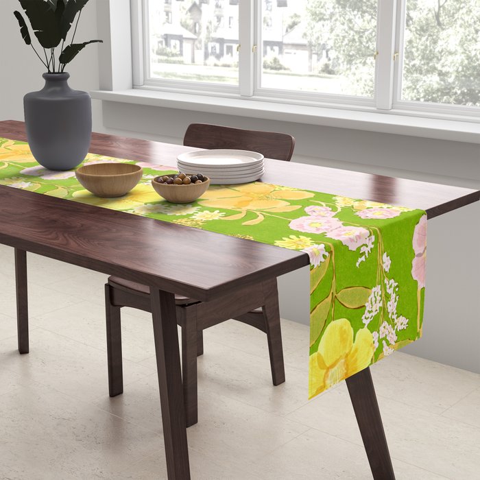 Grandma's Flowers (Green) Table Runner Gallery Image 2