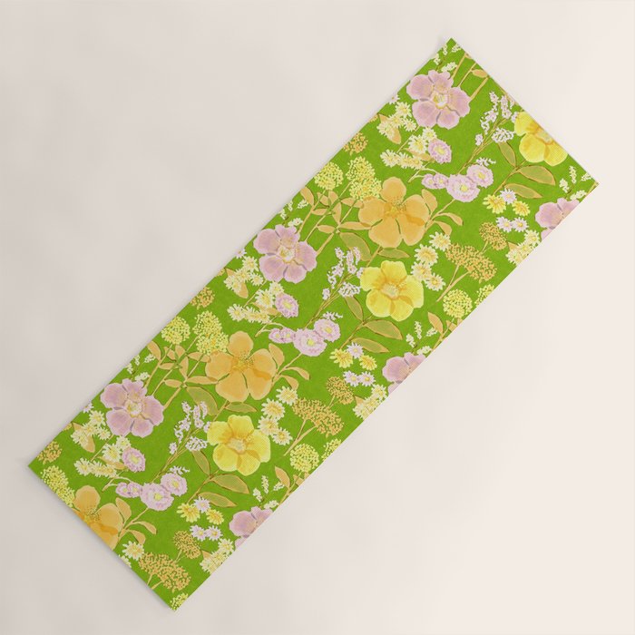 Grandma's Flowers (Green) Yoga Mat Gallery Image 1