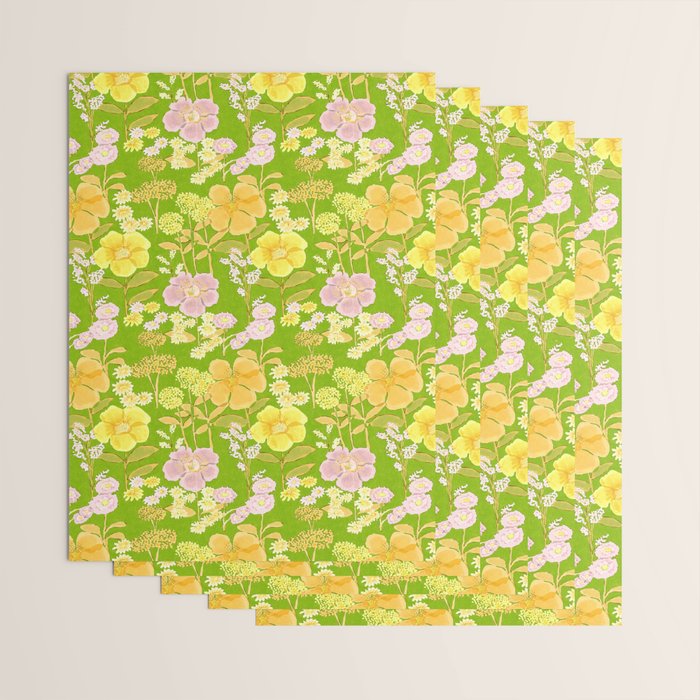 Grandma's Flowers (Green) Wrapping Paper Gallery Image 3