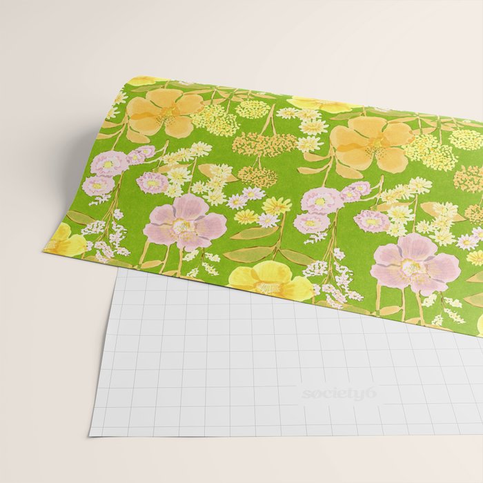 Grandma's Flowers (Green) Wrapping Paper Gallery Image 2