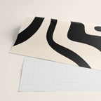 Modern Liquid Swirl Abstract Pattern Square in Almond Cream and Black Wrapping Paper Gallery Image 2