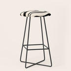 Modern Liquid Swirl Abstract Pattern Square in Almond Cream and Black Stool Gallery Image 1
