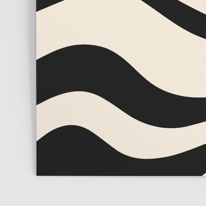 Modern Liquid Swirl Abstract Pattern Square in Almond Cream and Black Poster Gallery Image 3