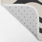 Modern Liquid Swirl Abstract Pattern Square in Almond Cream and Black Bath Mat Gallery Image 2
