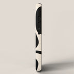 Modern Liquid Swirl Abstract Pattern Square in Almond Cream and Black iPhone Case Gallery Image 2