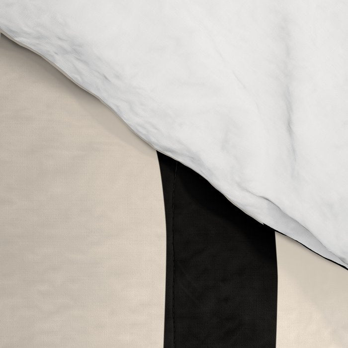 Modern Liquid Swirl Abstract Pattern Square in Almond Cream and Black Comforter Gallery Image 4