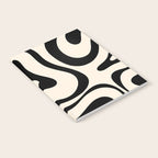 Modern Liquid Swirl Abstract Pattern Square in Almond Cream and Black Notebook Gallery Image 2