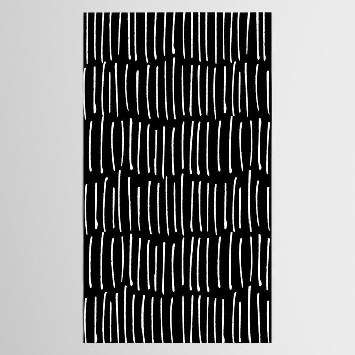 Black and White Minimal Stripe Tablecloth Gallery Image 2