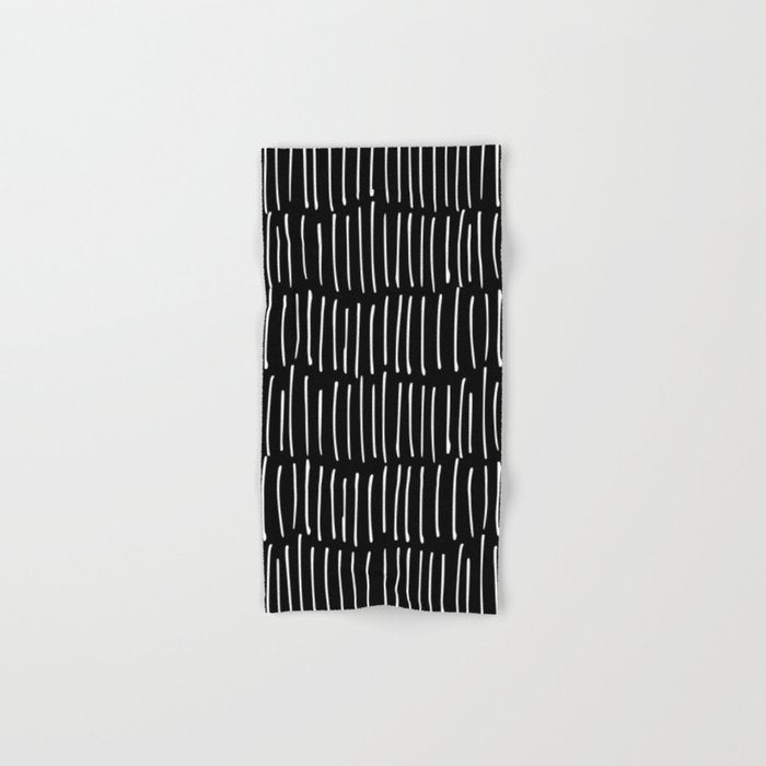 Black and White Minimal Stripe Bath Towel Gallery Image 1