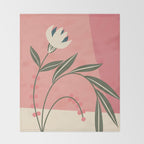 Minimal Abstract Flowers 21 Throw Blanket Gallery Image 2