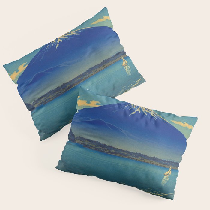 Tsuchiya Koitsu Vintage Japanese Woodblock Print Mount Fuji Pillow Sham Gallery Image 3