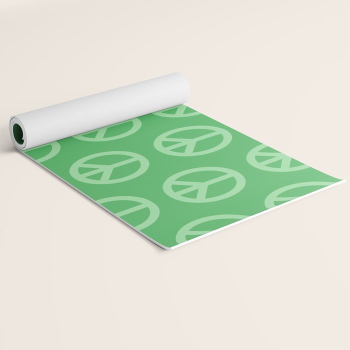 Peace Symbols - Green Yoga Mat Gallery Image 2